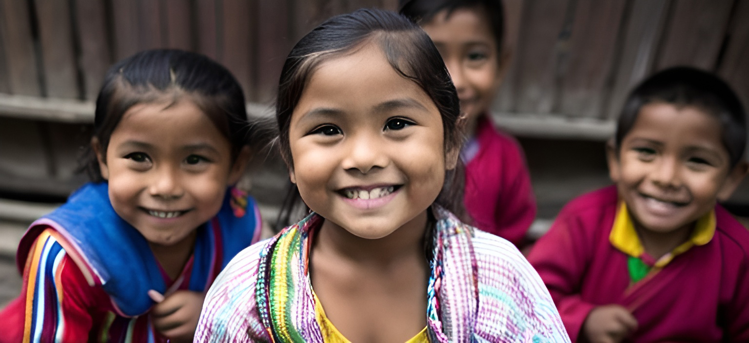 smiling Peruvian children